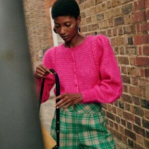 Sezane Anouk Cardigan in Pink / Fuschia